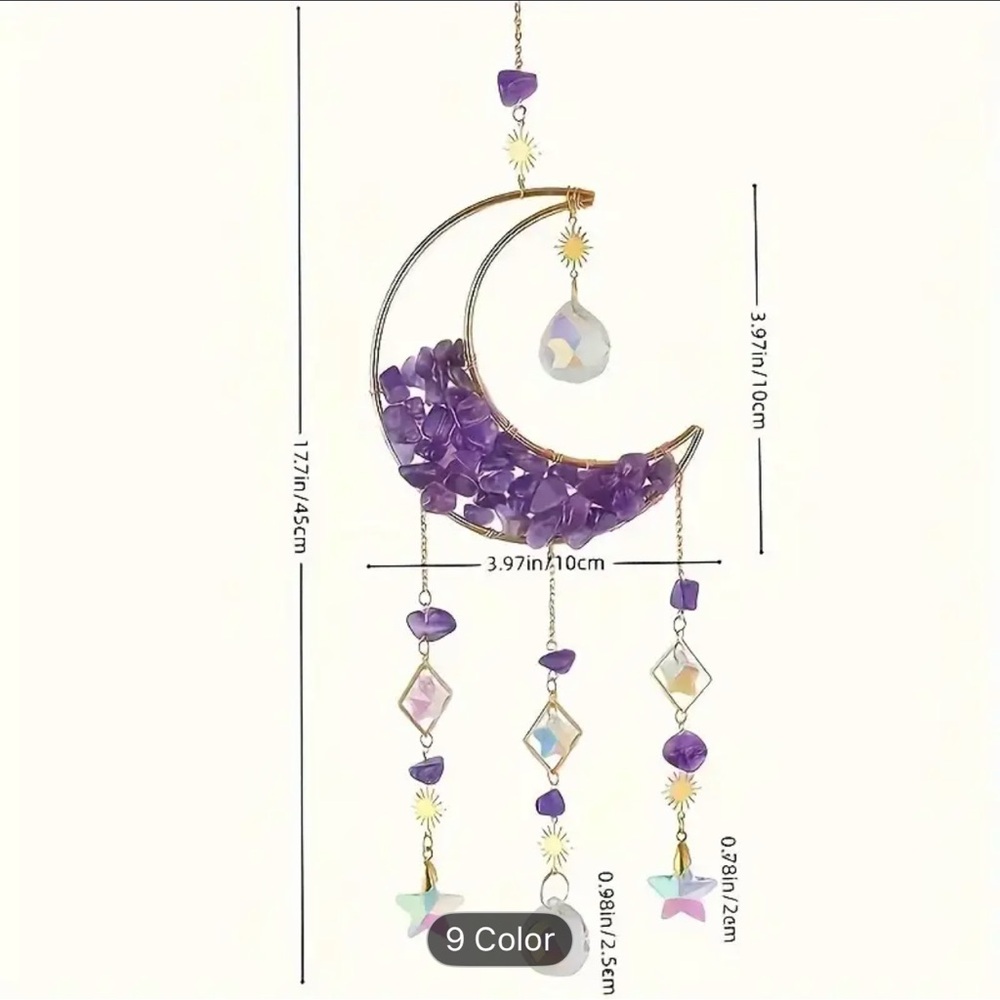 Boho Celestial Moon Crystal Suncatcher – Rainbow Maker - Picture 2 of 2